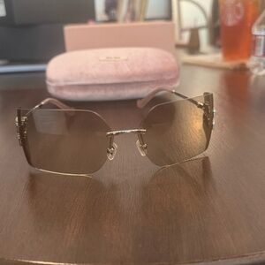 Miu Mai Oversized Logo Sunglasses